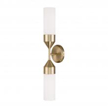 Capital Fixture Comp 652421MA - 2-Light Cylindrical Sconce in Matte Brass with Soft White Glass