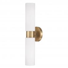 Capital Fixture Comp 652621AD - 2-Light Dual Linear Sconce Bath Bar in Aged Brass with Soft White Glass