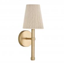 Capital Fixture Comp 654511MA - 1-Light Wallchiere Sconce in Matte Brass with Tapered Bleached Natural Rope Shade