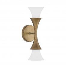 Capital Fixture Comp 655721ML - 2-Light Sconce in Mystic Luster with Soft White Glass