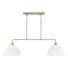 Capital Fixture Comp 852021AW - 2-Light Linear Chandelier in Aged Brass and White