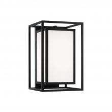 Capital Fixture Comp 953111BK - 1-Light Outdoor Modern Square Rectangle Wall Lantern in Black with Soft White Glass