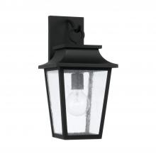 Capital Fixture Comp 953311BK - 1-Light Outdoor Tapered Wall Lantern in Black with Ripple Glass