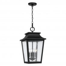 Capital Fixture Comp 953344BK - 4-Light Outdoor Tapered Hanging Lantern in Black with Ripple Glass