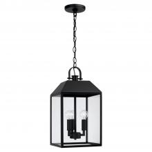 Capital Fixture Comp 953434BK - 3-Light Outdoor Square Rectangle Hanging Lantern in Black with Clear Glass