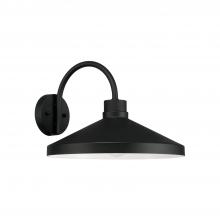 Capital Fixture Comp 953512BK - 1-Light Outdoor Cone Wall Lantern Barn Light in Black with White Interior