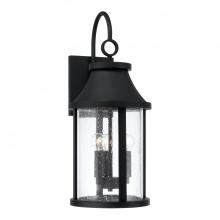 Capital Fixture Comp 953631BK - 3-Light Outdoor Cylindrical Wall Lantern in Black with Seeded Glass