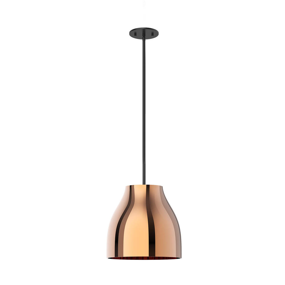 Trinity 12-in Black/Copper LED Pendant