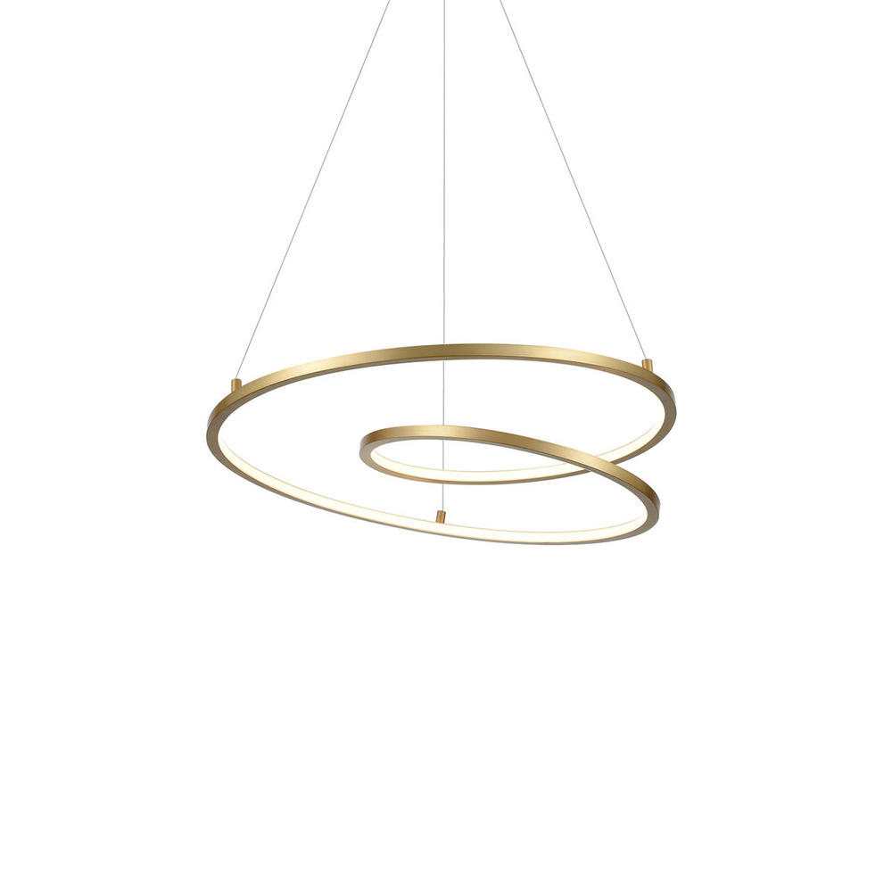 Twist 19-in Antique Brass LED Pendant