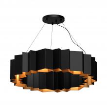 KUZCO Lighting CH58030-BK/GD - Akira 30-in Black/Gold 7 Lights Chandeliers