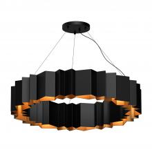 KUZCO Lighting CH58040-BK/GD - Akira 40-in Black/Gold 12 Lights Chandeliers