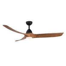 KUZCO Lighting CF97860-MB/NW - Baylor 60-in Matte Black/Natural Wood LED Ceiling Fan