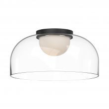 KUZCO Lighting FM52512-BK/CL - Cedar 12-in Black/Clear LED Flush Mount