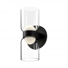 KUZCO Lighting WS52511-BK/CL - Cedar 11-in Black/Clear LED Wall Sconce