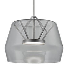 KUZCO Lighting PD61418-SM/BN - LED 1LT PNT, BN METAL W/ SMOKED GLS