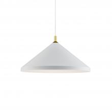 KUZCO Lighting 493126-WH/GD - Dorothy 26-in White With Gold Detail 1 Light Pendant