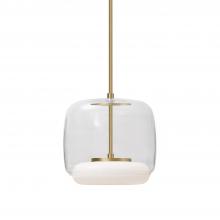 KUZCO Lighting PD70610-CL/BG - Enkel 10-in Clear/Brushed Gold LED Pendant