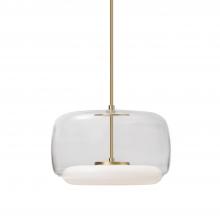 KUZCO Lighting PD70615-CL/BG - Enkel 15-in Clear/Brushed Gold LED Pendant