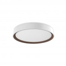 KUZCO Lighting FM43916-WH/WT-5CCT - Essex 16-in White/Walnut LED Flush Mount