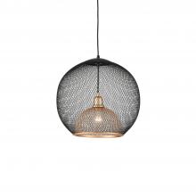 KUZCO Lighting 494418-BK/GD - Gibraltar 18-in Black/Gold 1 Light Pendant