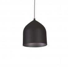 KUZCO Lighting 49108-BK/BK - Helena 8-in Black/Black 1 Light Pendant