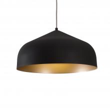 KUZCO Lighting 49117-BK/GD - Helena 17-in Black/Gold 1 Light Pendant