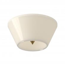 KUZCO Lighting FM45710-BG/GO - Holt 10-in Brushed Gold/Glossy Opal Glass LED Flush Mount