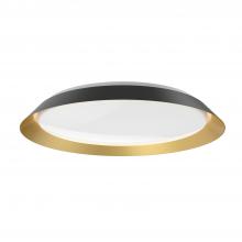 KUZCO Lighting FM43423-BK/GD-5CCT - Jasper 23-in Black/Gold LED Flush Mount