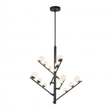 KUZCO Lighting CH55530-BK/OP - Juniper 5 Head Black/Opal Glass LED Chandelier