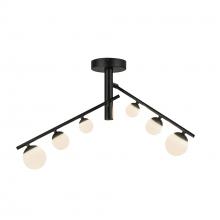 KUZCO Lighting SF55525-BK/OP - Juniper 2 Head Black/Opal Glass LED Semi-Flush