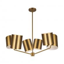 KUZCO Lighting CH58830-BG - Keiko 30-in Brushed Gold 6 Lights Chandelier