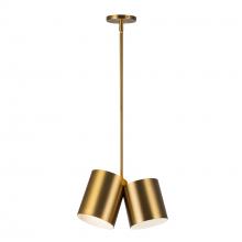 KUZCO Lighting PD58814-BG - Keiko 14-in Brushed Gold 2 Lights Pendant