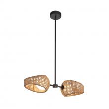 KUZCO Lighting PD20602-BK/OP - Lanai 2 Head Black/Opal Glass LED Pendant