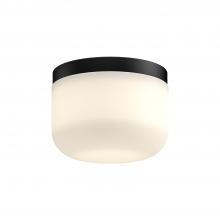 KUZCO Lighting FM53005-BK/OP - Mel 5-in Black/Opal Glass LED Flush Mount