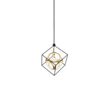 KUZCO Lighting CH19220-BK/AN - Monza 20-in Black/Antique Brass LED Chandeliers