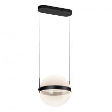 KUZCO Lighting PD75912-BK/LG-3CCT - Pisces 12-in Black/Light Guide LED Pendant