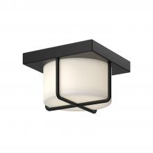 KUZCO Lighting FM45907-BK/OP - Regalo 7-in Black/Opal Glass LED Flush Mount