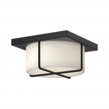 KUZCO Lighting FM45910-BK/OP - Regalo 10-in Black/Opal Glass LED Flush Mount