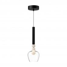 KUZCO Lighting PD30501-BK/CL - Rise 6-in Black/Clear LED Pendant