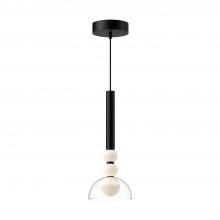 KUZCO Lighting PD30502-BK/CL - Rise 6-in Black/Clear LED Pendant