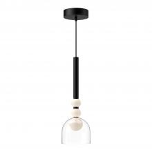 KUZCO Lighting PD30505-BK/CL - Rise 6-in Black/Clear LED Pendant