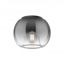 KUZCO Lighting FM57508-BK/SM - Samar 8-in Black/Smoked 1 Light Flush Mount