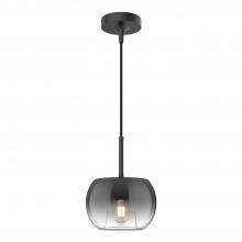 KUZCO Lighting PD57508-BK/SM - Samar 8-in Black/Smoked 1 Light Pendant