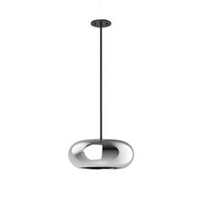 KUZCO Lighting PD62014-BK/CH - Trinity 14-in Black/Chrome LED Pendant