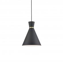 KUZCO Lighting 493210-BK/GD - Vanderbilt 10-in Black With Gold Detail 1 Light Pendant