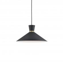 KUZCO Lighting 493216-BK/GD - Vanderbilt 16-in Black With Gold Detail 1 Light Pendant