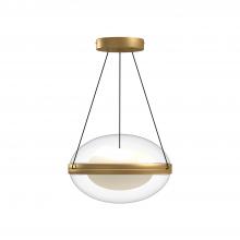 KUZCO Lighting PD76312-BG/OP - Virgo 12-in Brushed Gold/Opal Glass LED Pendant