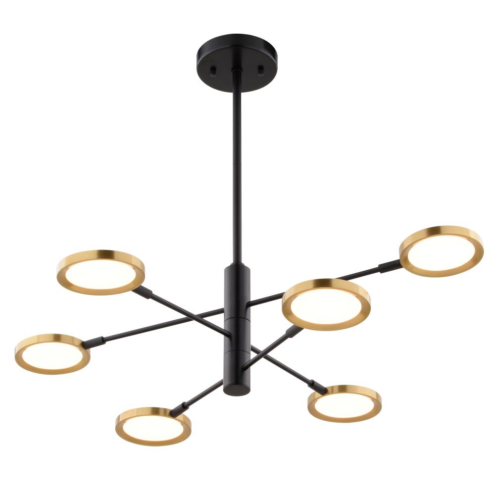 Cullerto 34.75-in. 6L LED Pendant Matte Black and Antique Gold