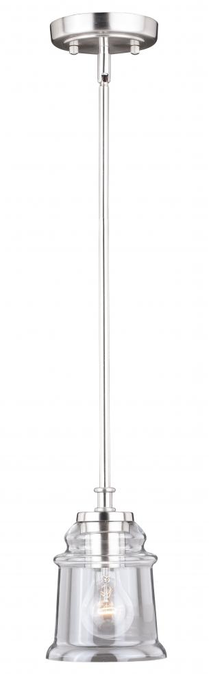 Toledo 5.25-in Mini Pendant Satin Nickel