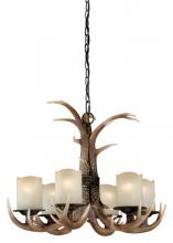 Vaxcel International H0016 - Yoho 6L Antler Chandelier Black Walnut